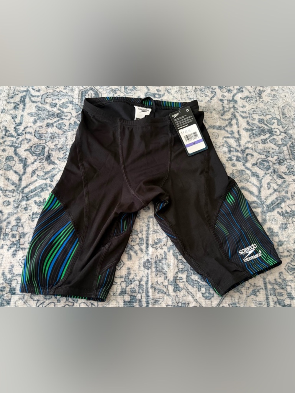 Speedo Men's Space Train Jammer Black/Blue/Green Speedos - Picture 10 of 16